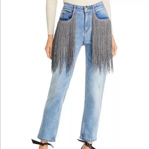 Hellessy BRAND NEW W TAG SZ 4 Fringe Trim High Rise Jeans